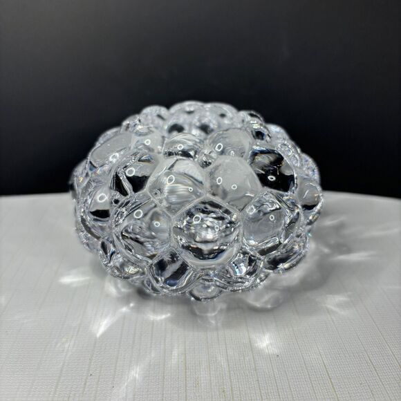 Crystal Orrefors Bubble Votive Holder Sweden Raspberry Signed Crystal Tea Light - Picture 1 of 6